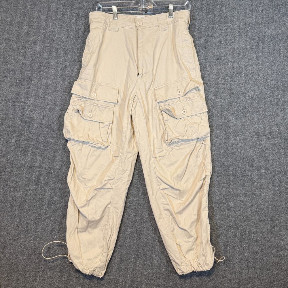 BDG Urban Outfitters Pants Womens Small Beige Baggy Jogger Cargo Pockets Stretch